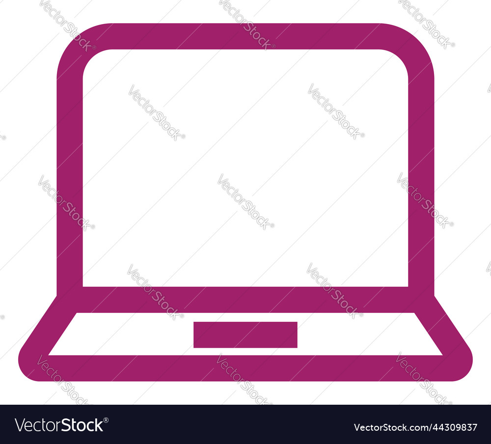 Pink laptop on a white background