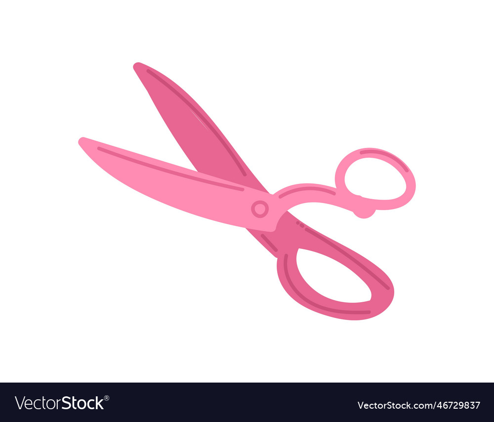 Pink scissors concept Royalty Free Vector Image