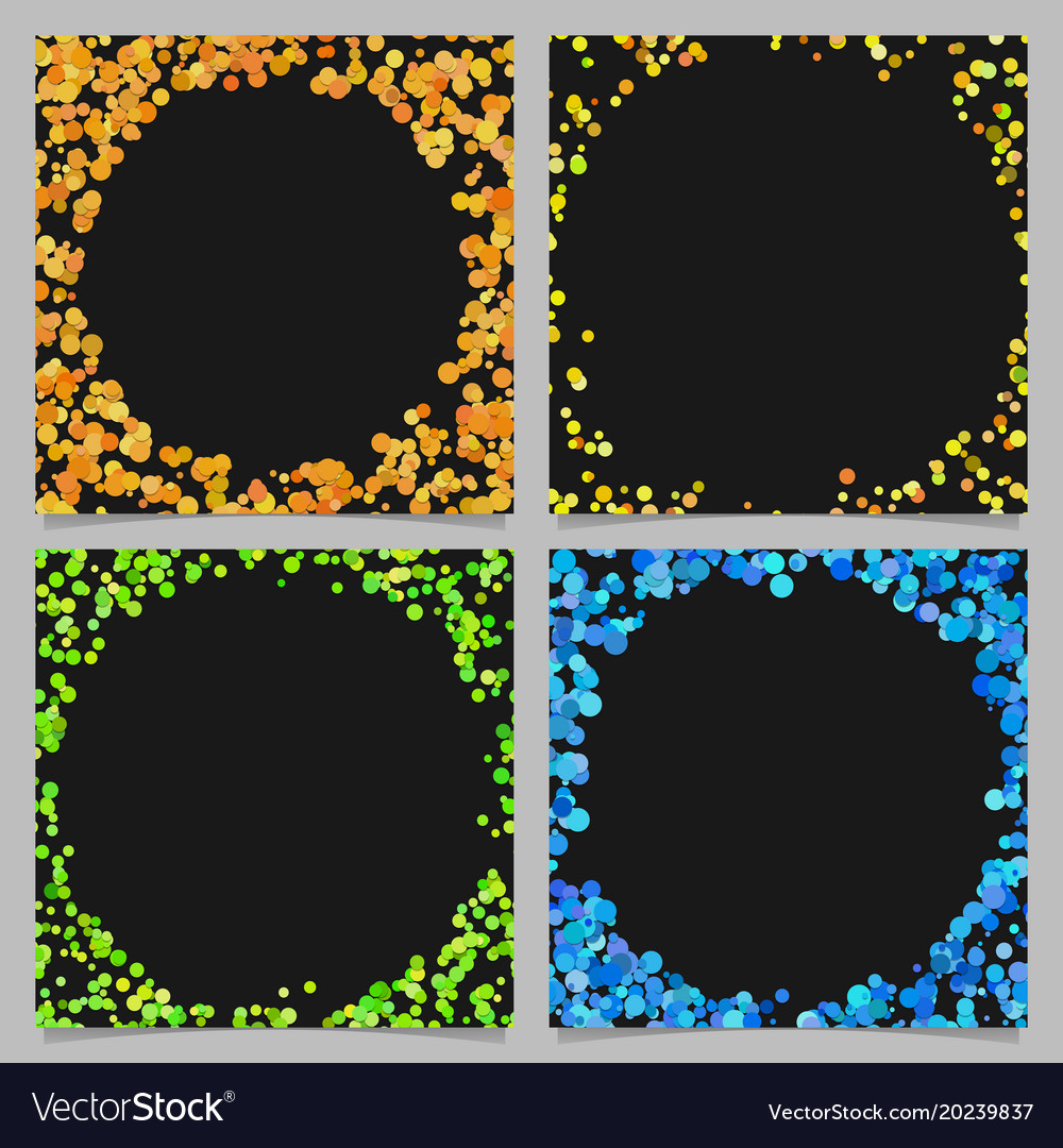Round border background design set with dots