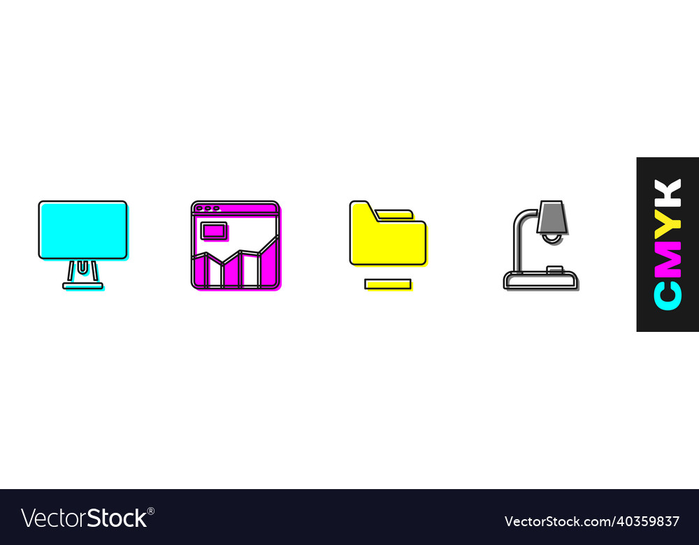 Set computer monitor graph chart infographic vector image Set computer monitor graph chart infographic