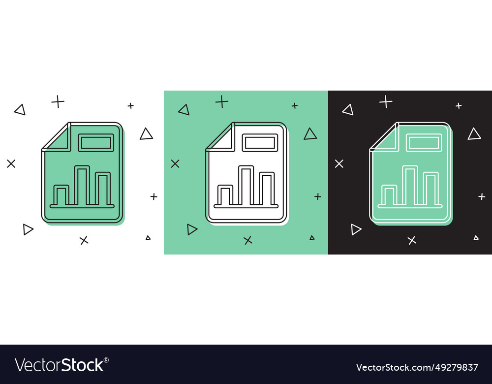 Dokument mit dem Diagrammdiagramm-Symbol festlegen Vector Image Dokument mit dem Diagrammdiagramm-Symbol festlegen