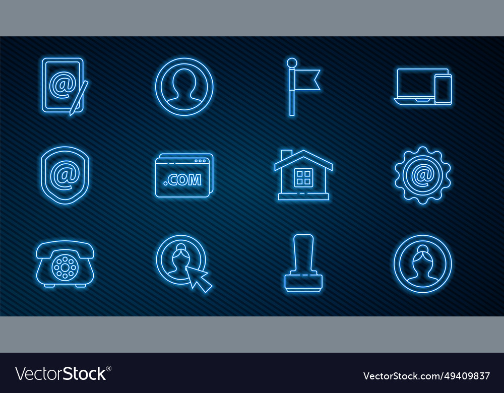 Set line create account screen mail and e-mail vector image Set line create account screen mail and e-mail