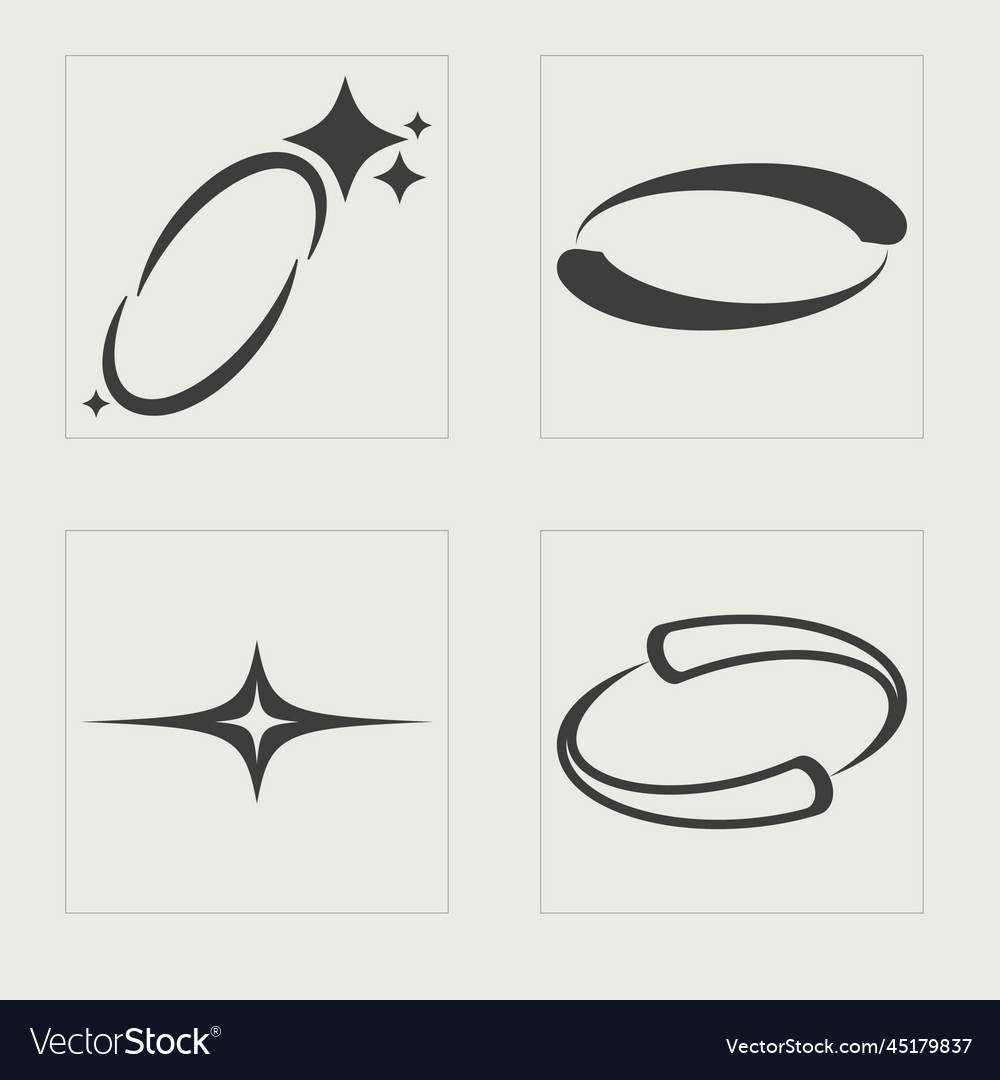Set of y2k style objects trendy vector image Set of y2k style objects trendy