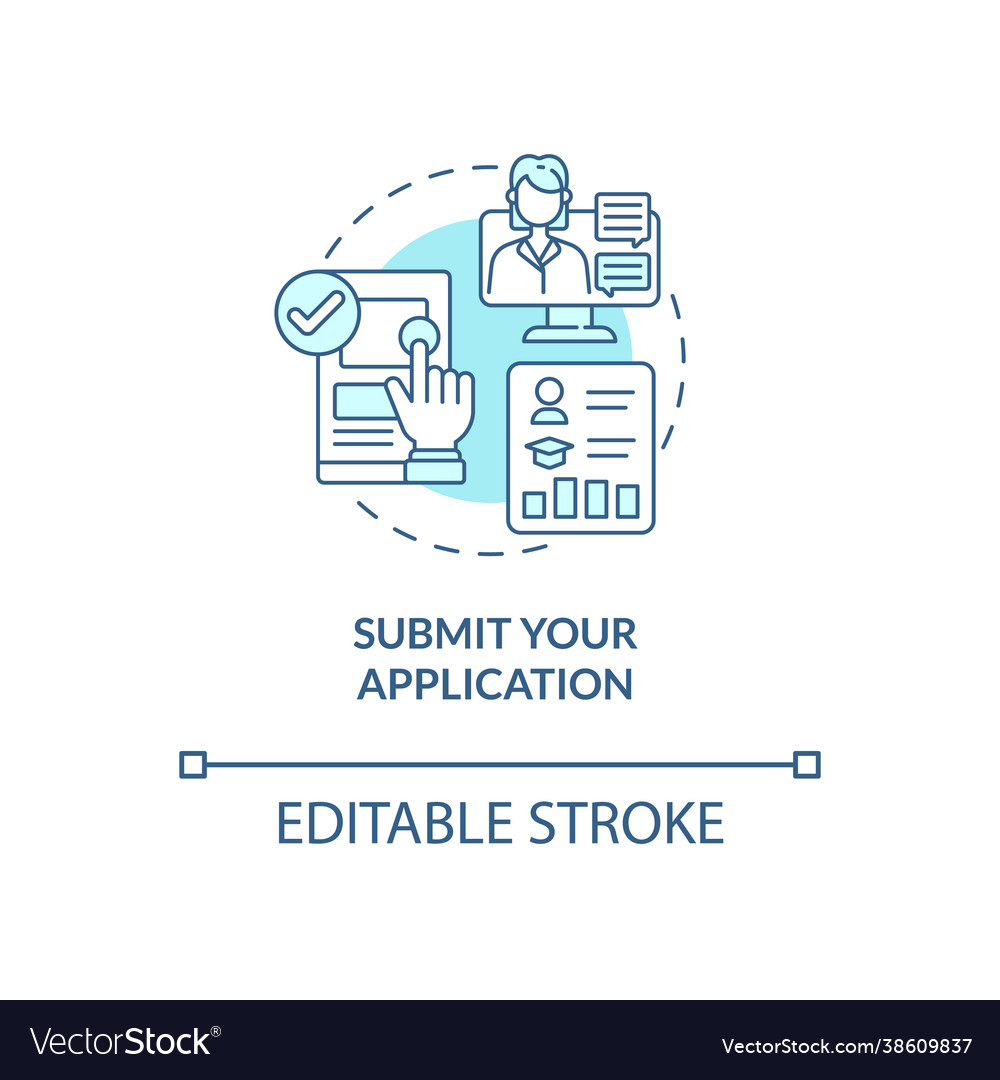 Submit application concept icon vector image Submit application concept icon