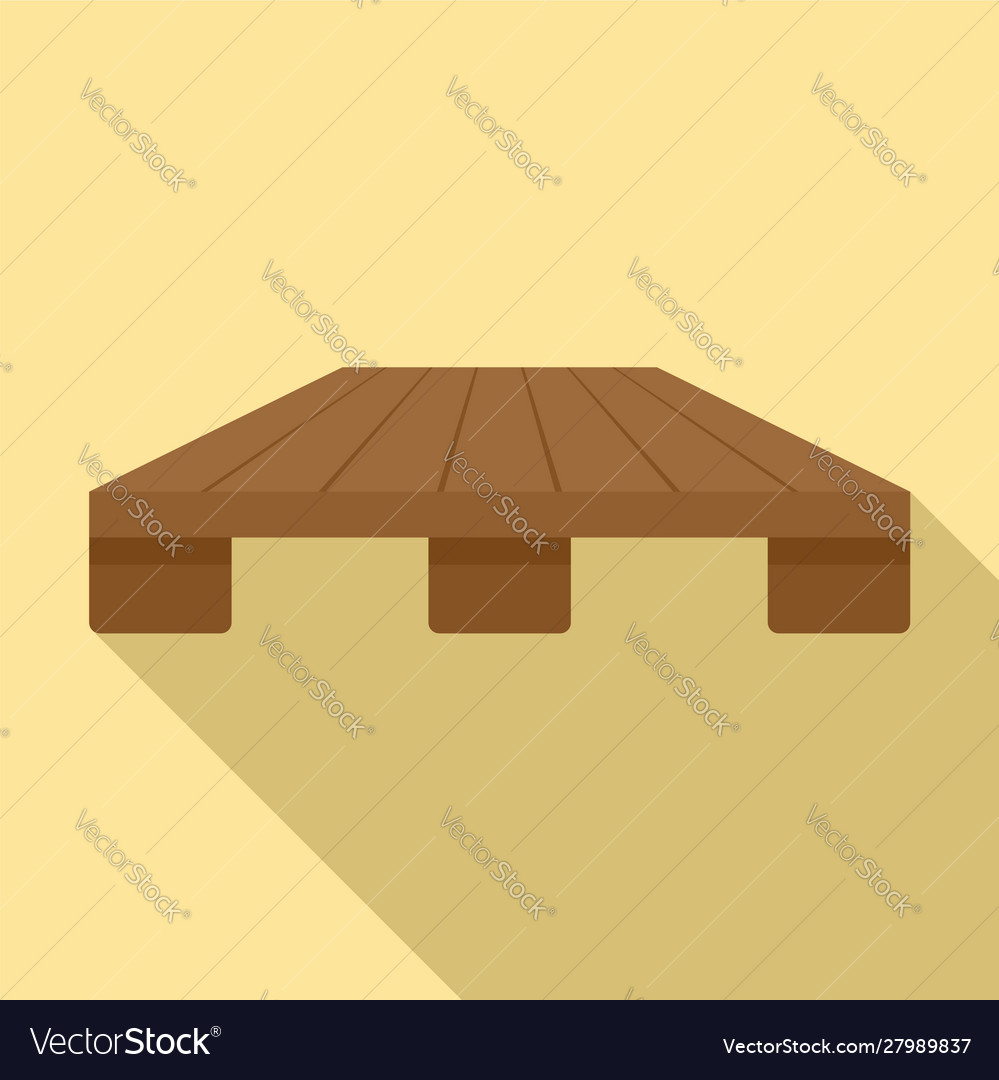 Wood pallet icon flat style Royalty Free Vector Image