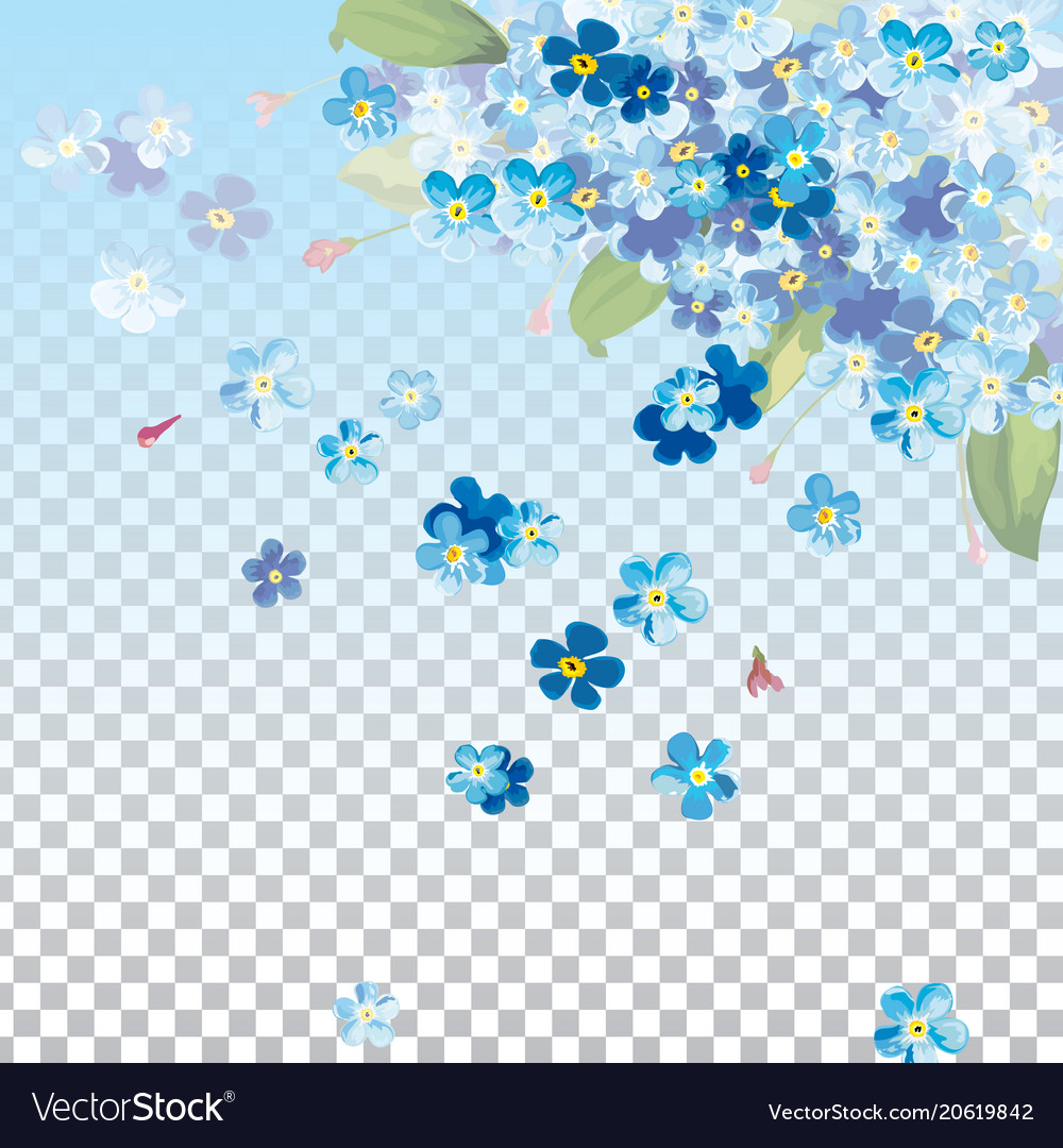 Background with spring blue flower