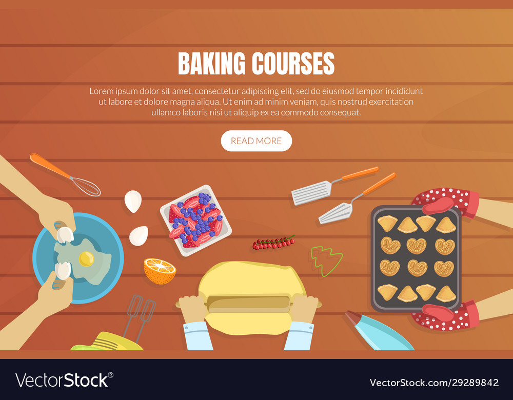 Baking courses landing page templates set Vector Image