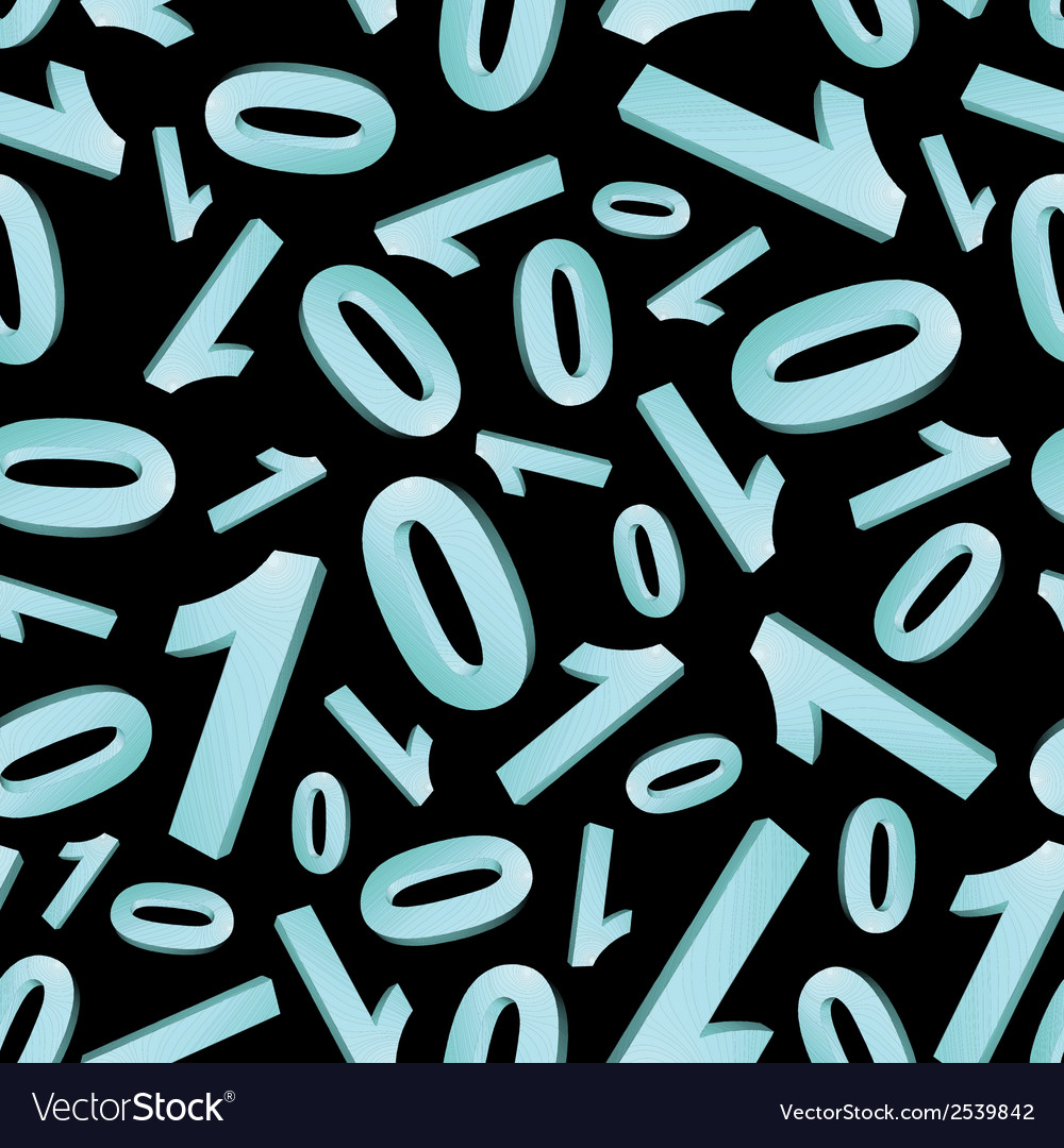Binary digits one and zero 3d black pattern eps10