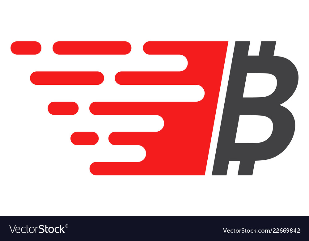 Bitcoin with fast speed effect vector image Bitcoin with fast speed effect