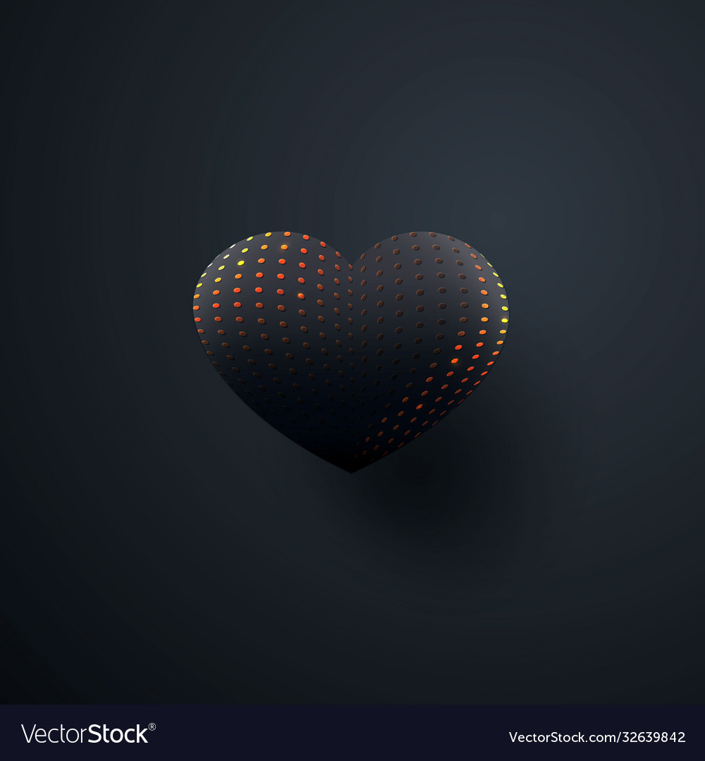 Black heart with an abstract pattern isolated Vector Image Black heart with an abstract pattern isolated