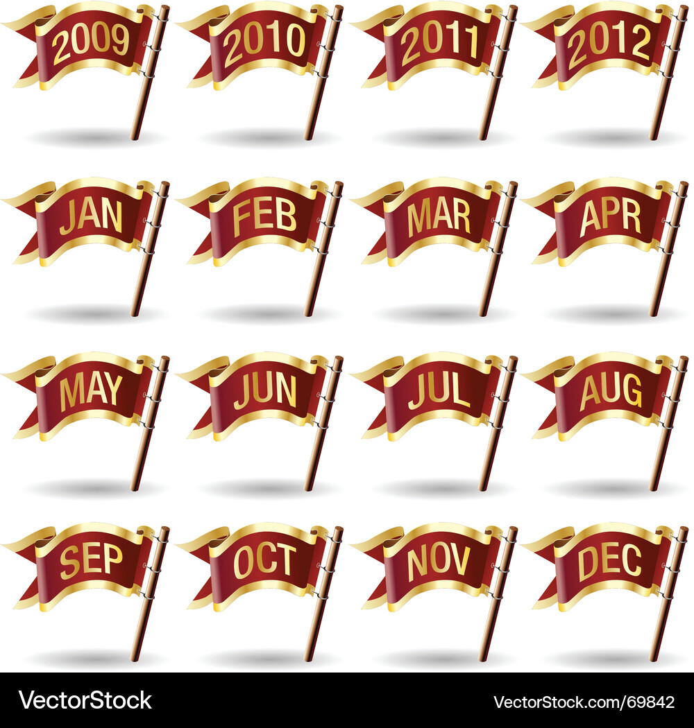 Calendar icon flags Royalty Free Vector Image - VectorStock