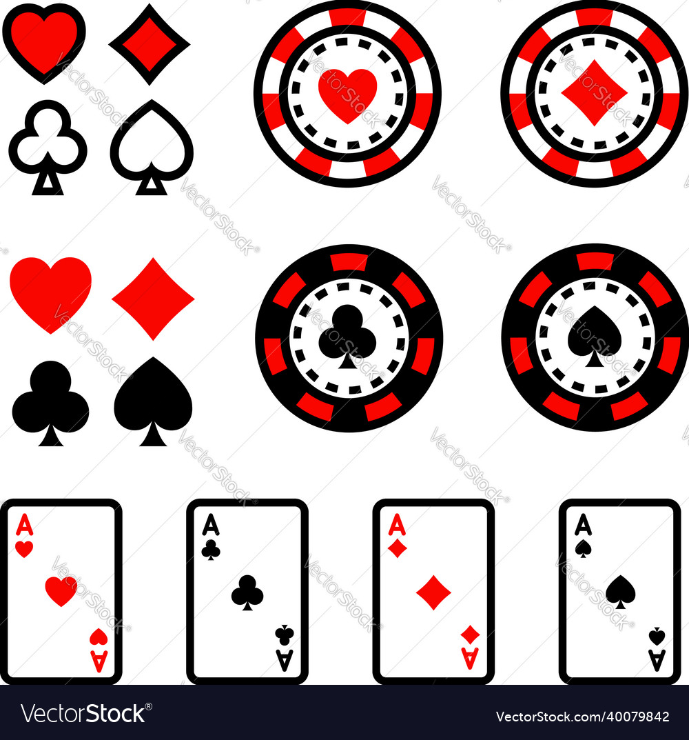 Casino color icon set Royalty Free Vector Image