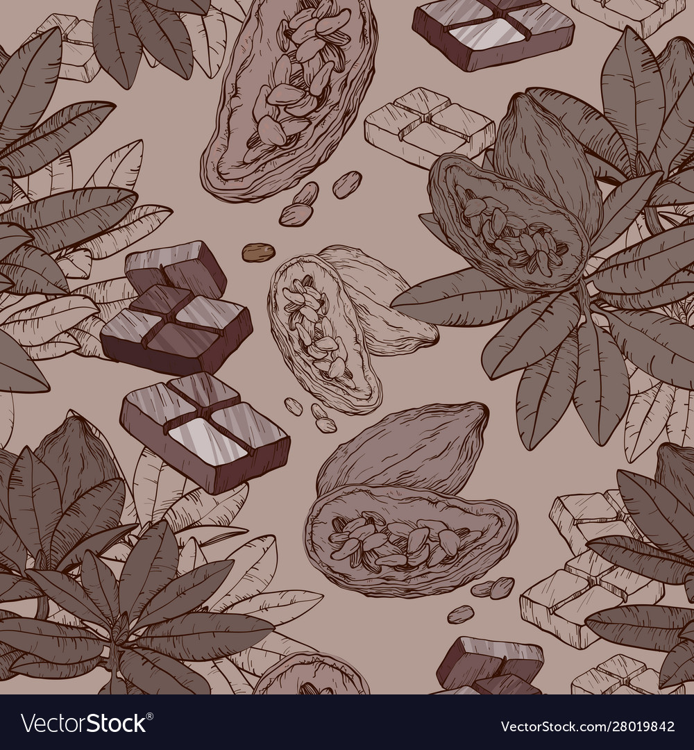 Cocoa Branch Pattern - Botanical