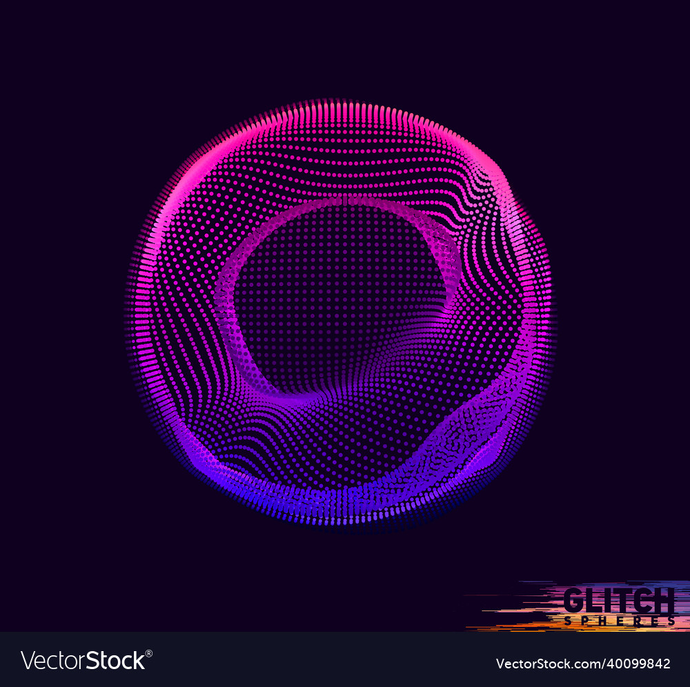 Corrupted violet point sphere abstract