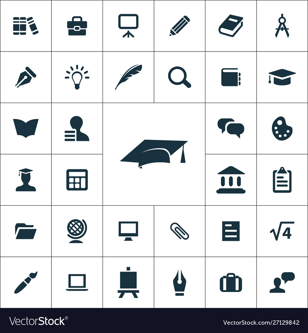 Education icons universal set for web and ui