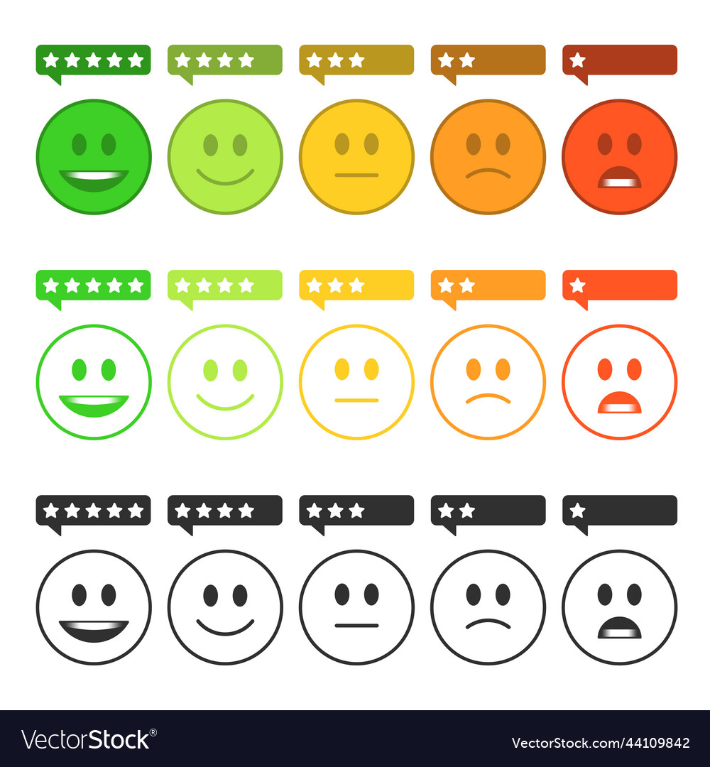 Flat feedback emoticon