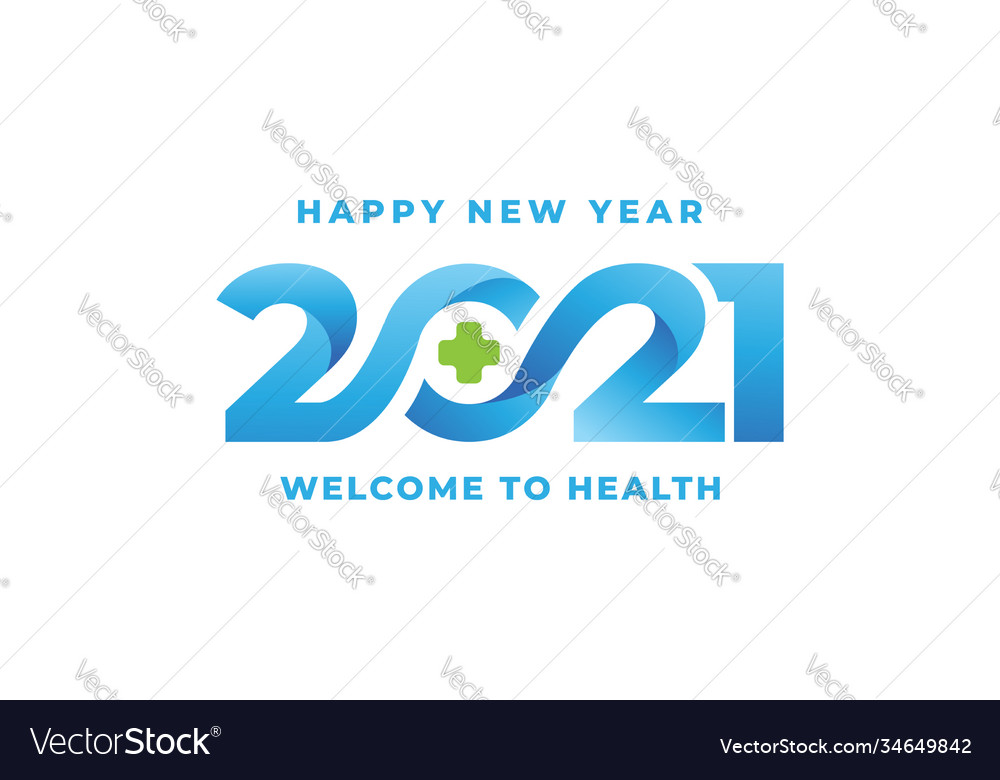 Happy new year 2021 abstract medical health design