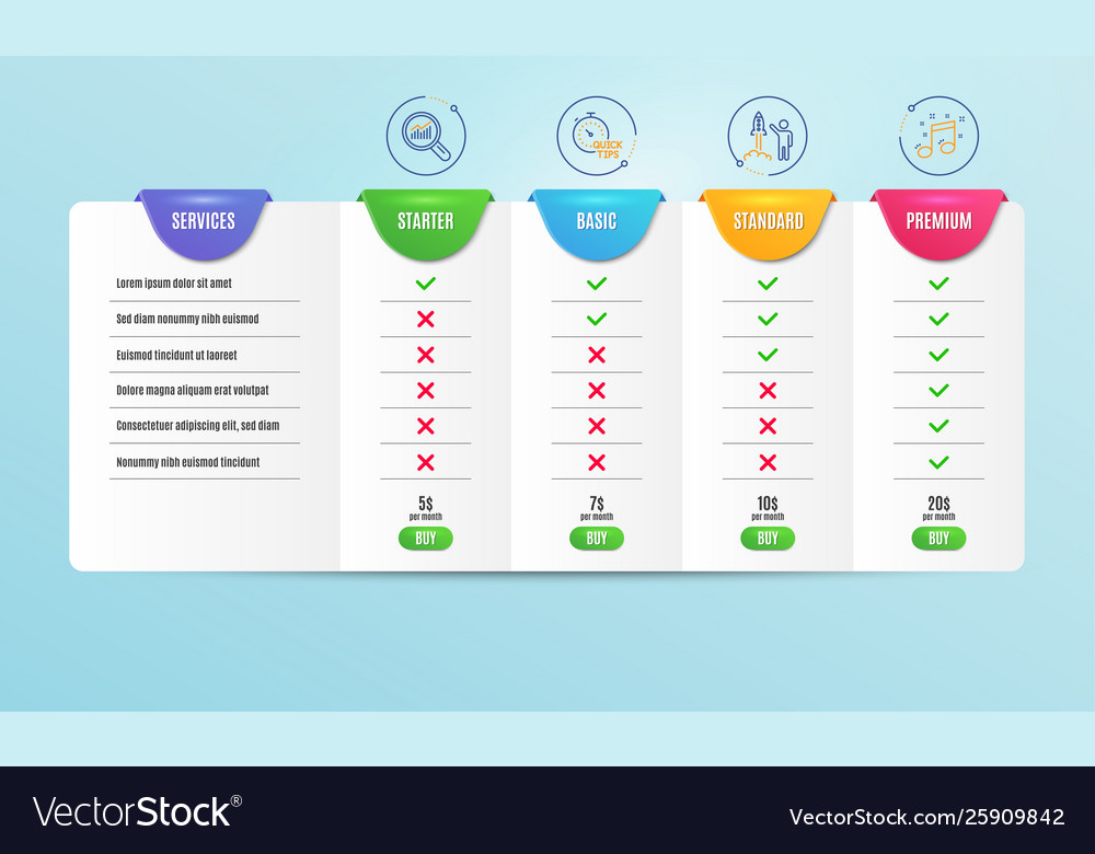 Launch project data analysis and quick tips icons vector image Launch project data analysis and quick tips icons