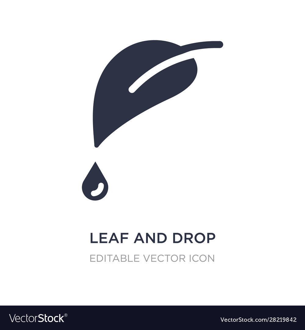 Leaf and drop icon on white background simple