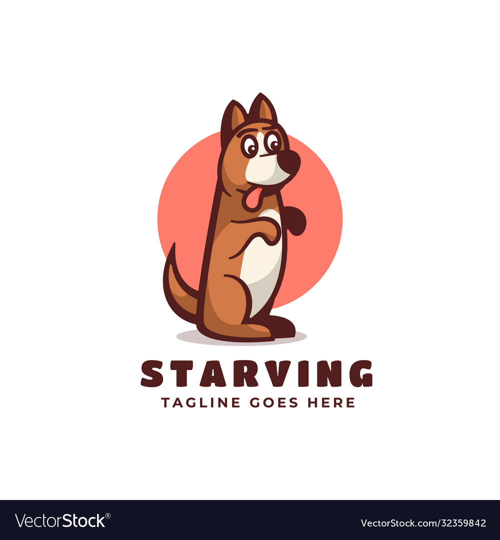 Logo starving simple mascot style