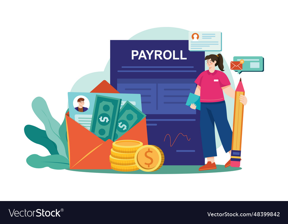 Payroll manager concept on white background Vector Image