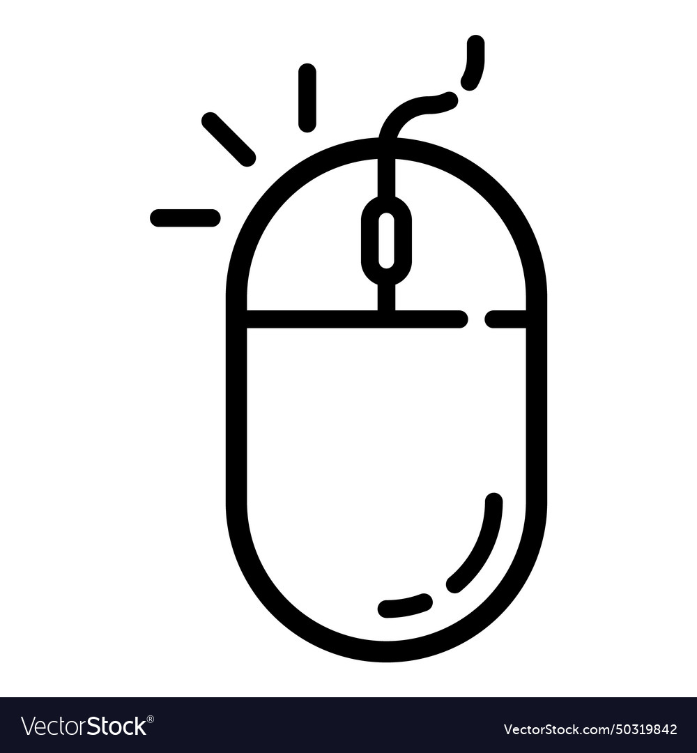 Pc mouse left button click flat icon isolated