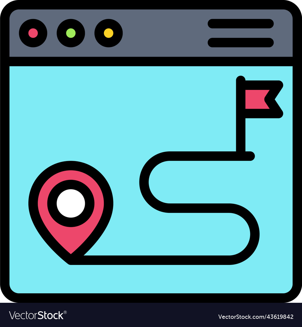 Route map icon location and navigation