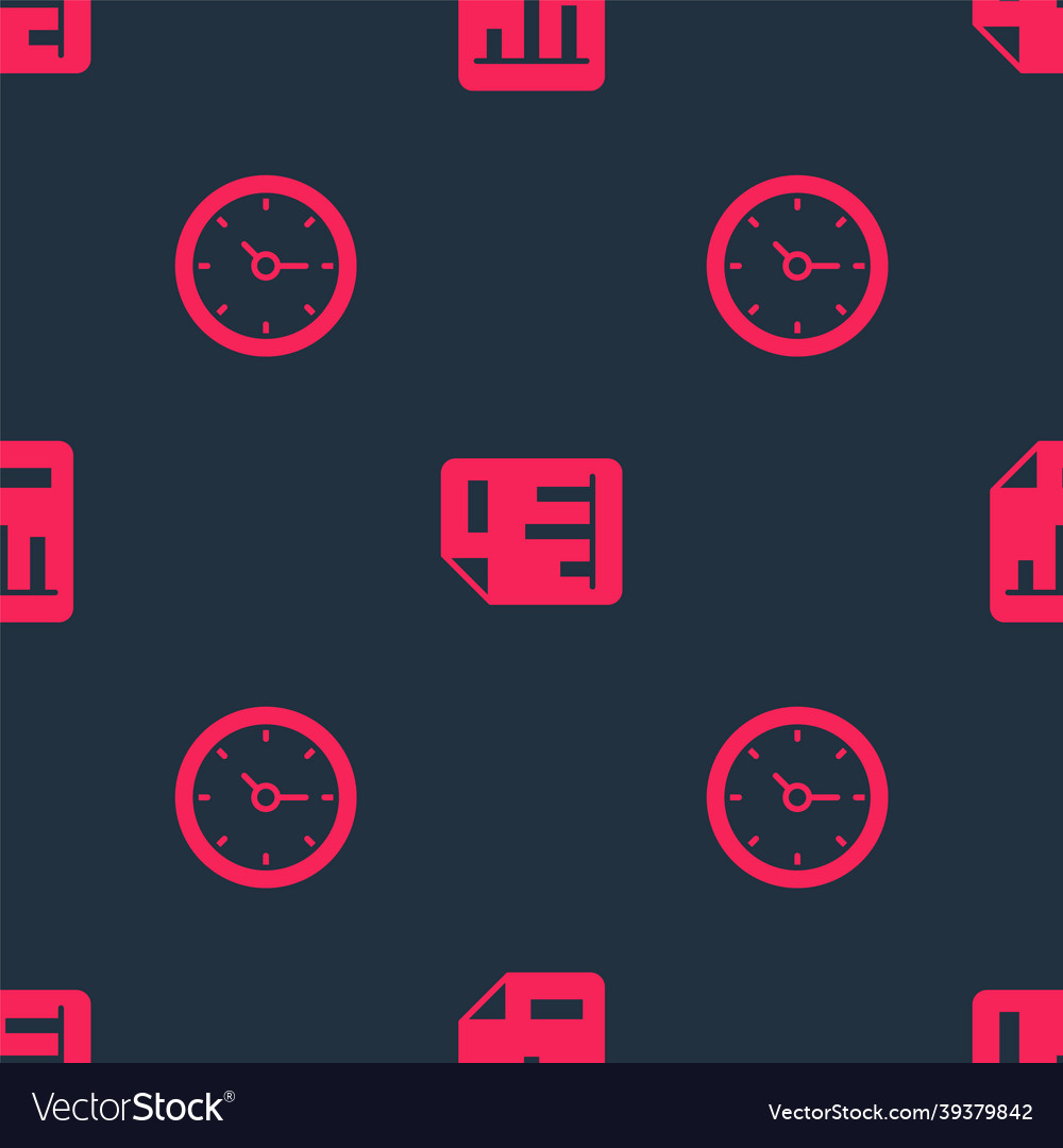 Set clock and document with graph chart Vector Image Set clock and document with graph chart