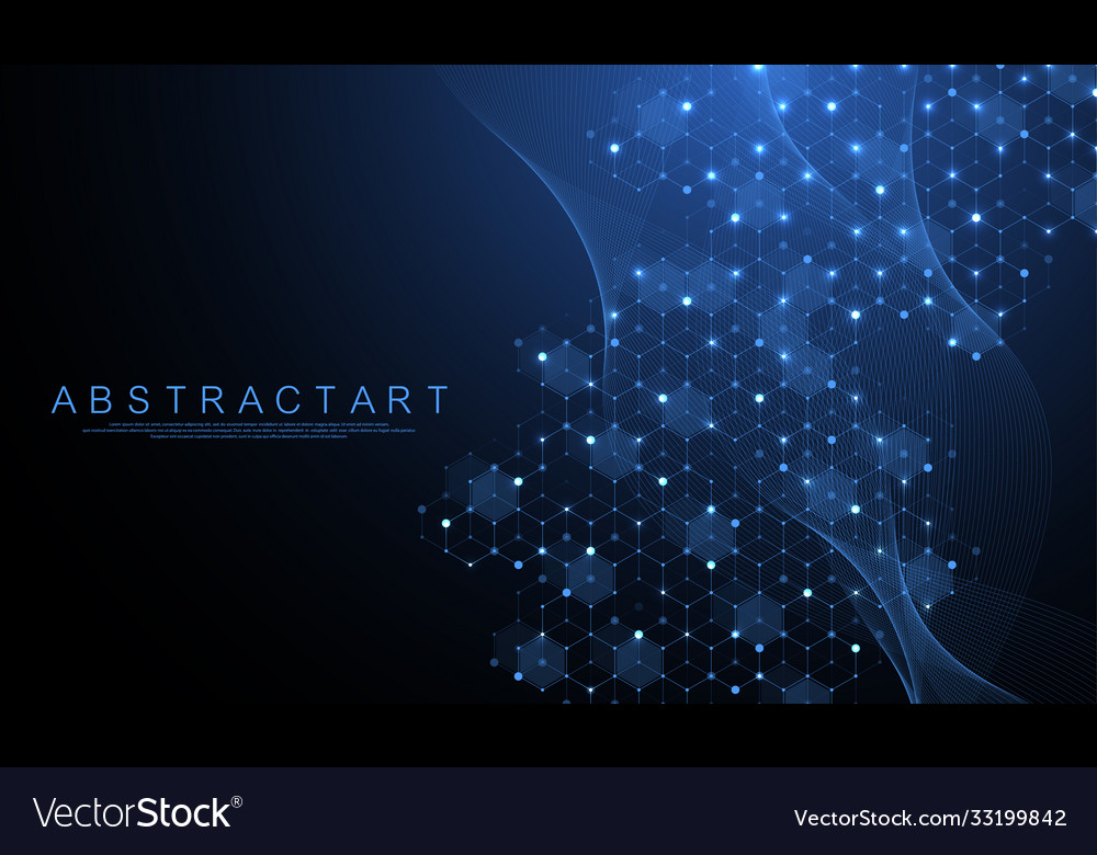 Technology abstract lines and dots connect Vector Image