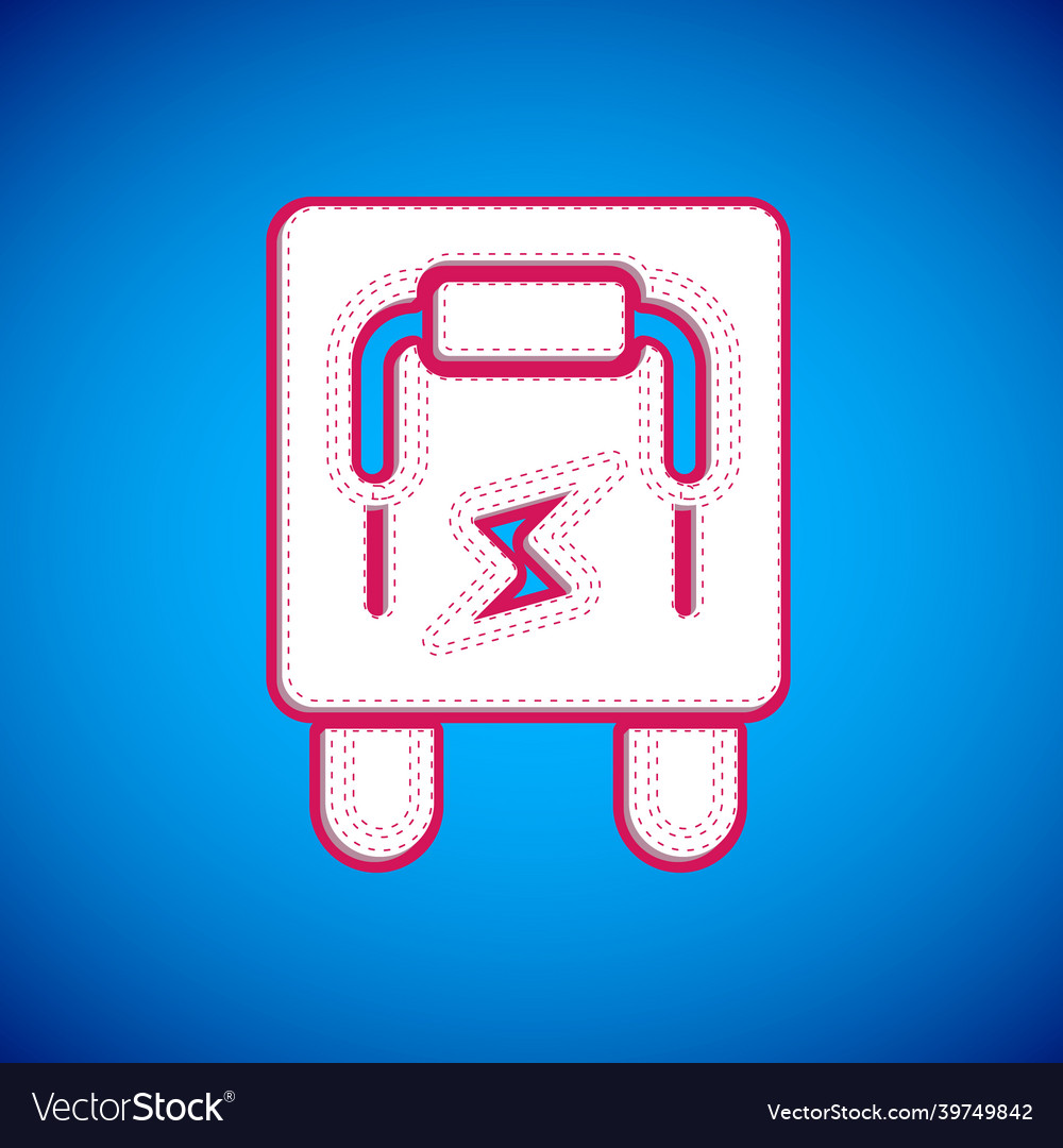 White electrical panel icon isolated on blue Vector Image
