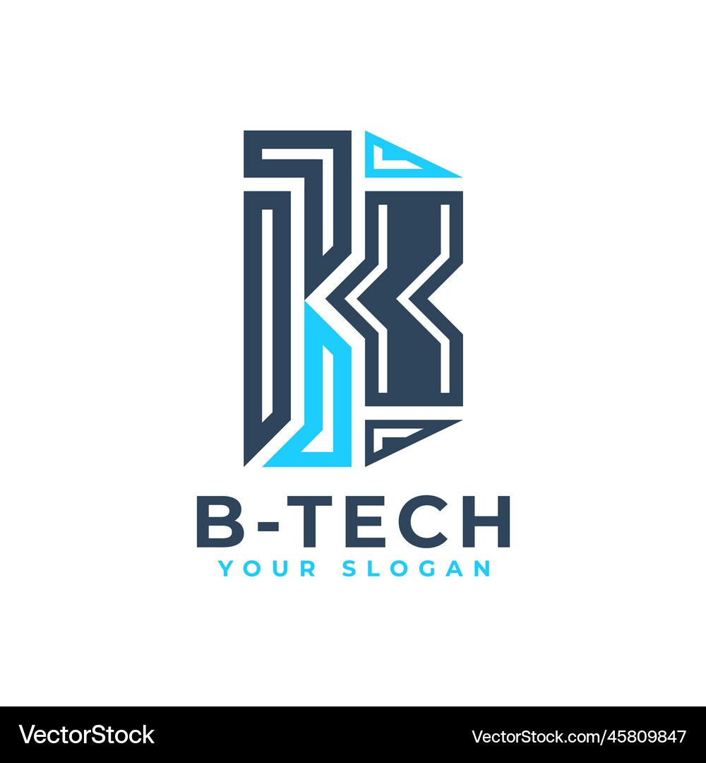 Abstract initial letter b logo design Royalty Free Vector