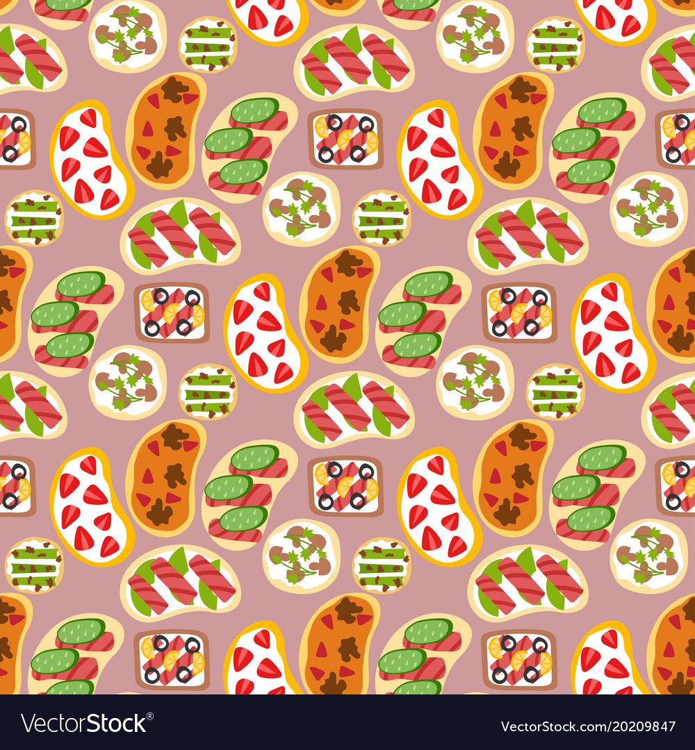 Breakfast toast seamless pattern background slices