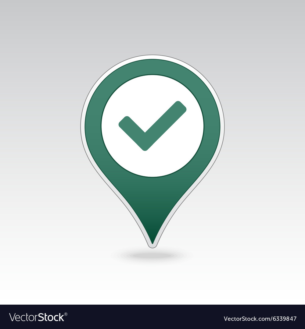 Überprüfen Sie die Pin-Karte Symbol Zeiger Marker
