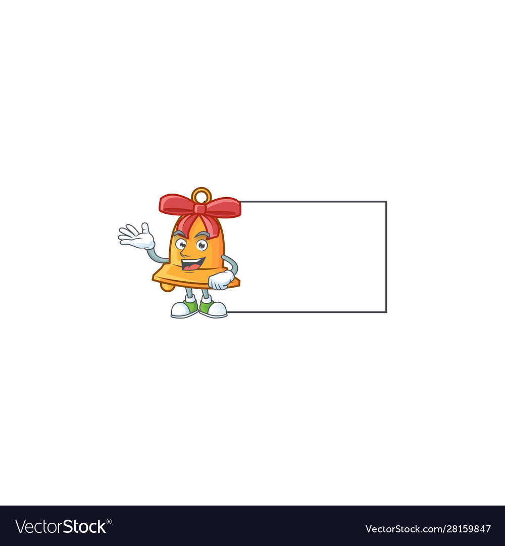 Christmas bell with board cartoon character style