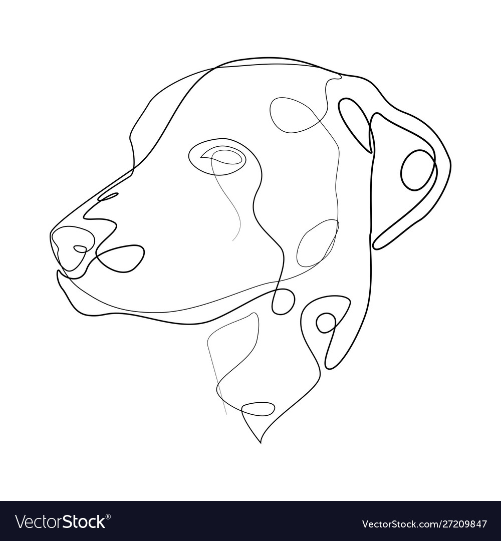 Continuous line dalmatian single minimal Vector Image Continuous line dalmatian single minimal