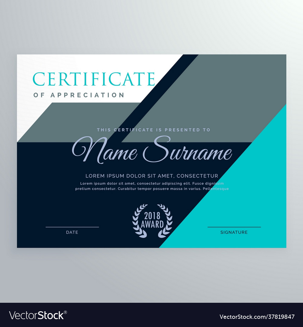 Elegant appreciation certificate template design Vector Image