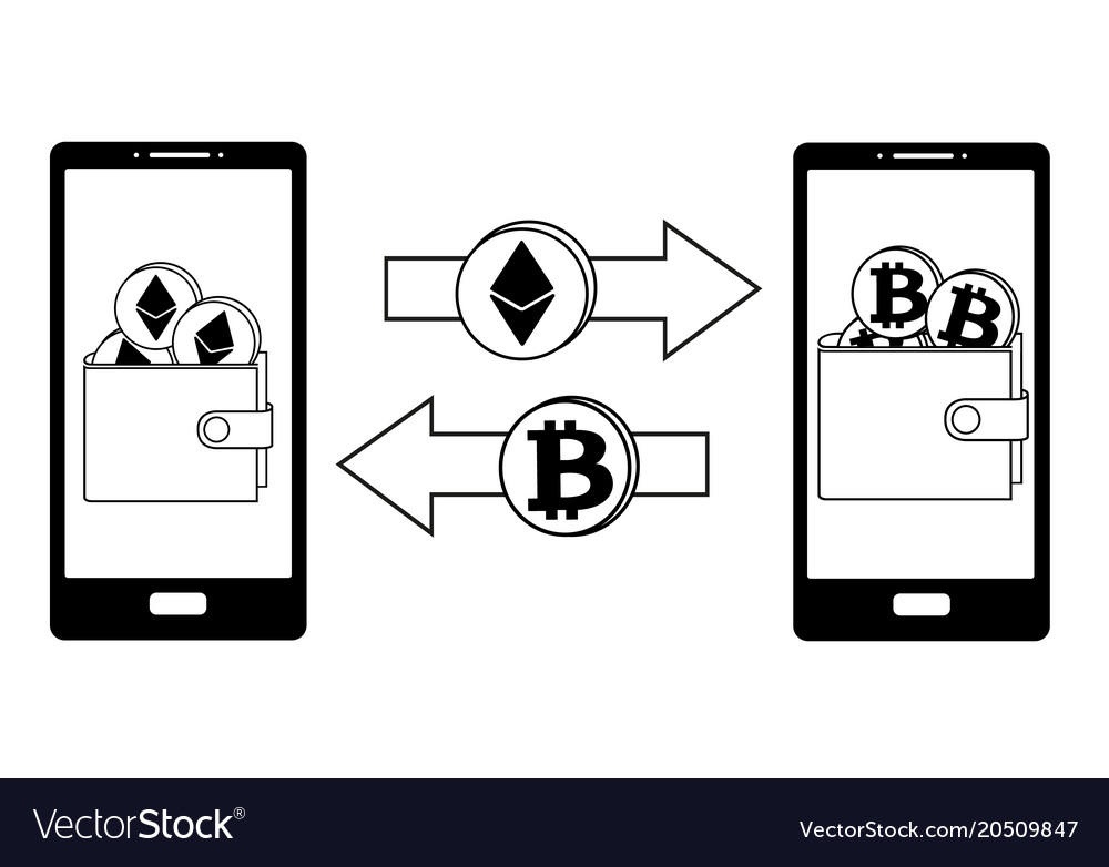 Exchange between ethereum and bitcoin in the phone