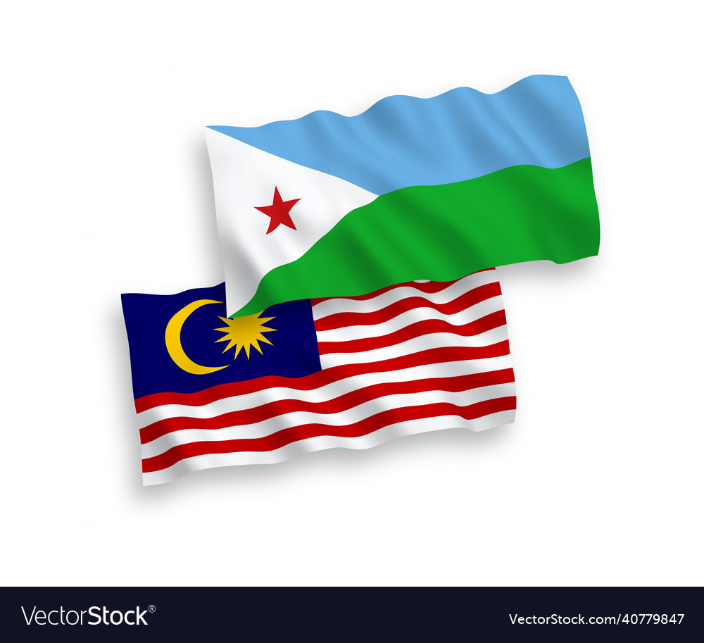 Flags of republic djibouti and malaysia vector image Flags of republic djibouti and malaysia