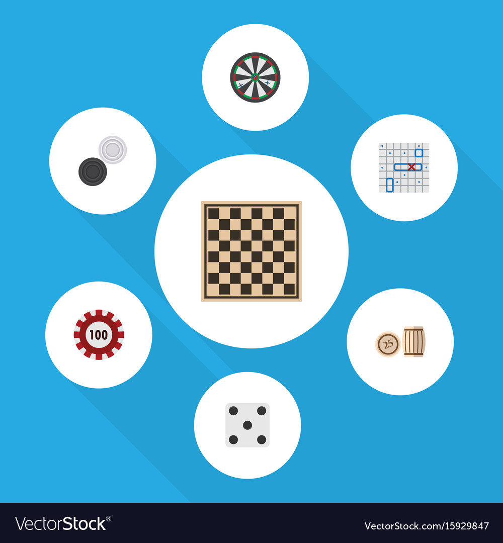 Flat icon games set of arrow backgammon chequer