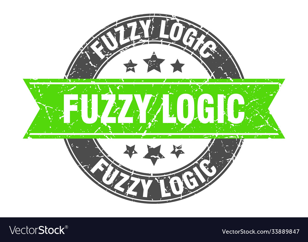 Fuzzy logic round stamp with ribbon label sign