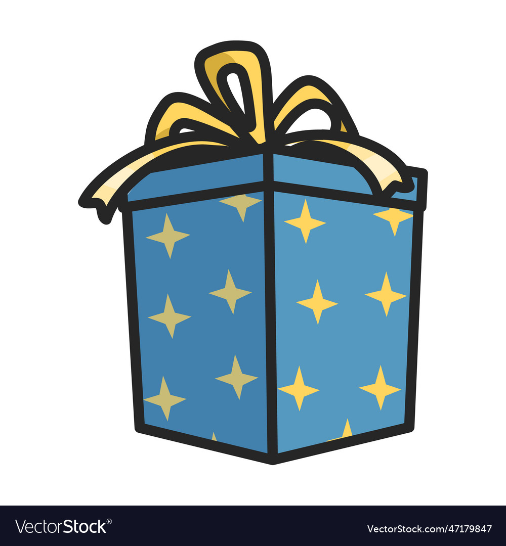 Geschenkbox iconcolor Logo isoliert auf weiß Vector Image Geschenkbox iconcolor Logo isoliert auf weiß