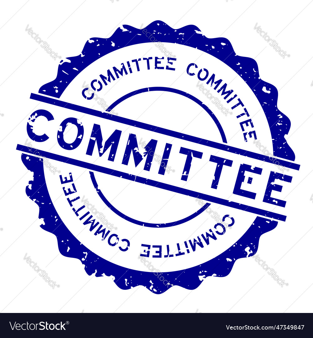 Grunge blue committee word round rubber seal vector image Grunge blue committee word round rubber seal