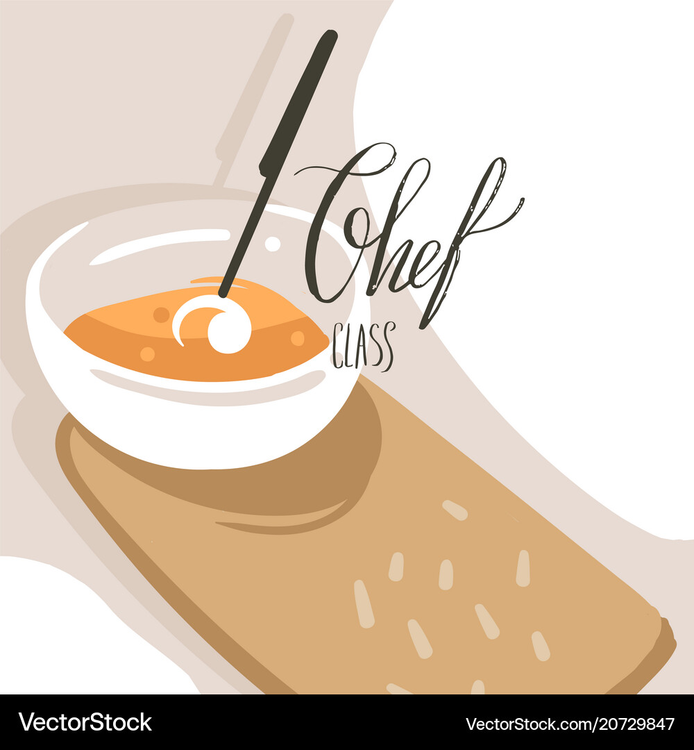 Hand drawn abstract modern cartoon cooking Vector Image