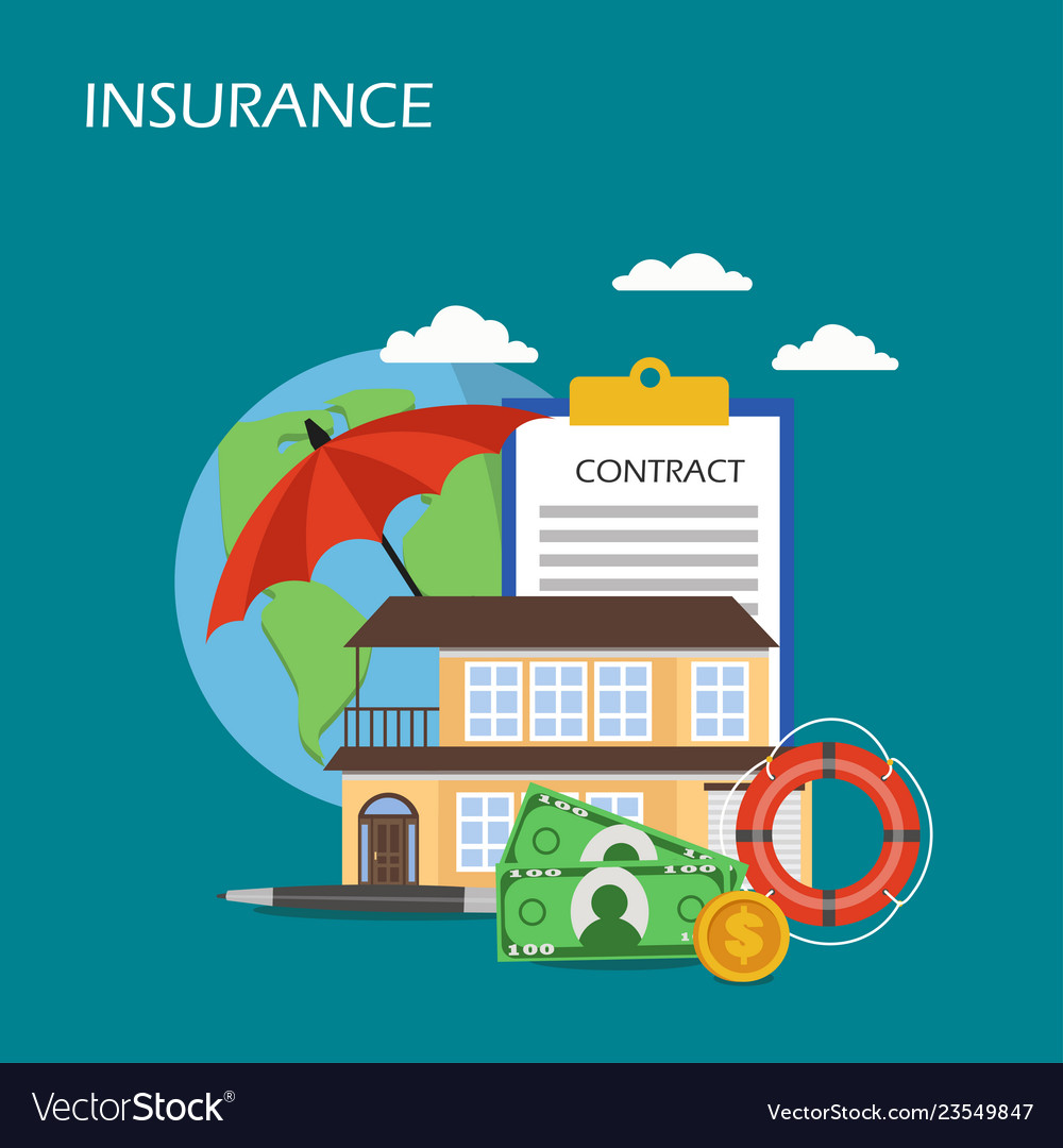 Insurance concept flat style design