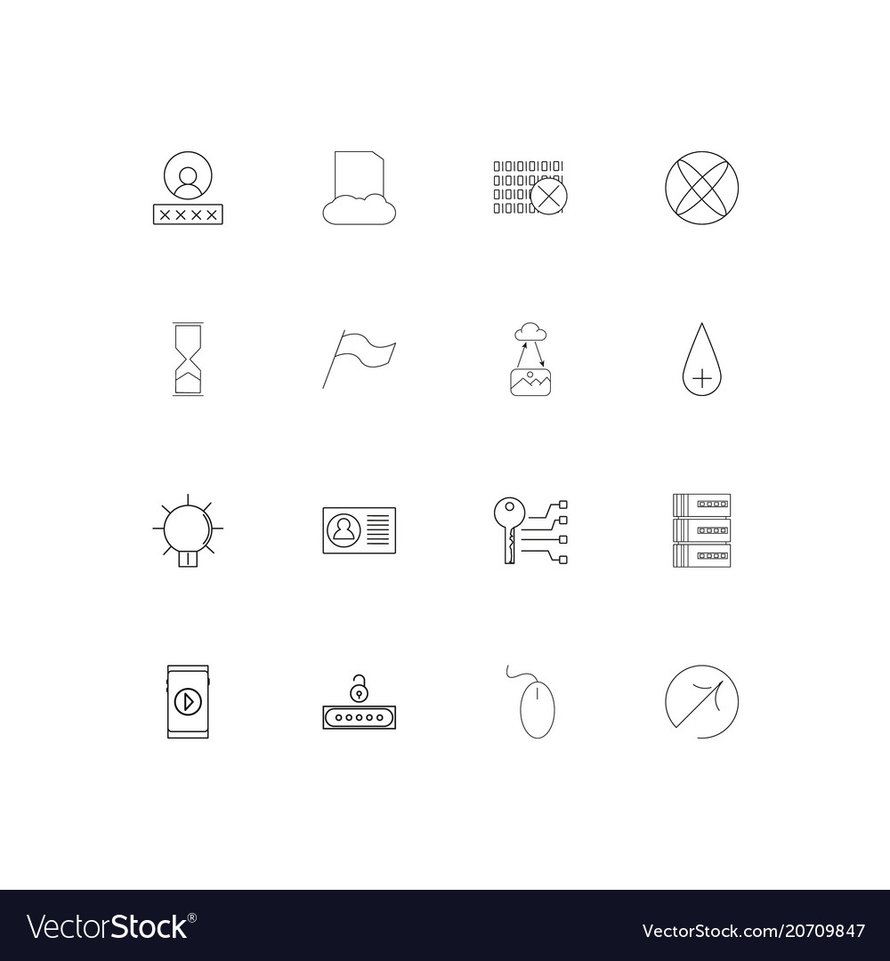 Internet technologies simple linear icons set
