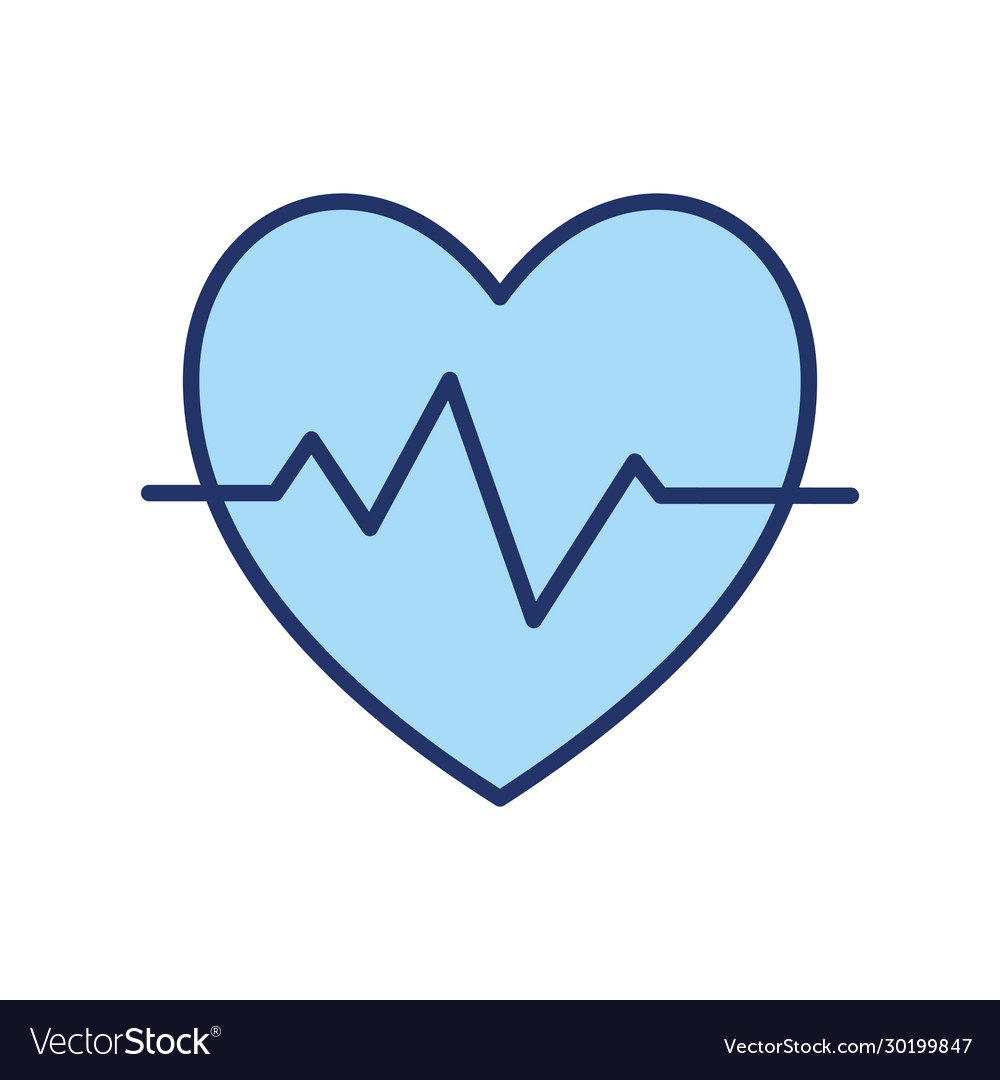 Isolated heart pulse line and fill style icon