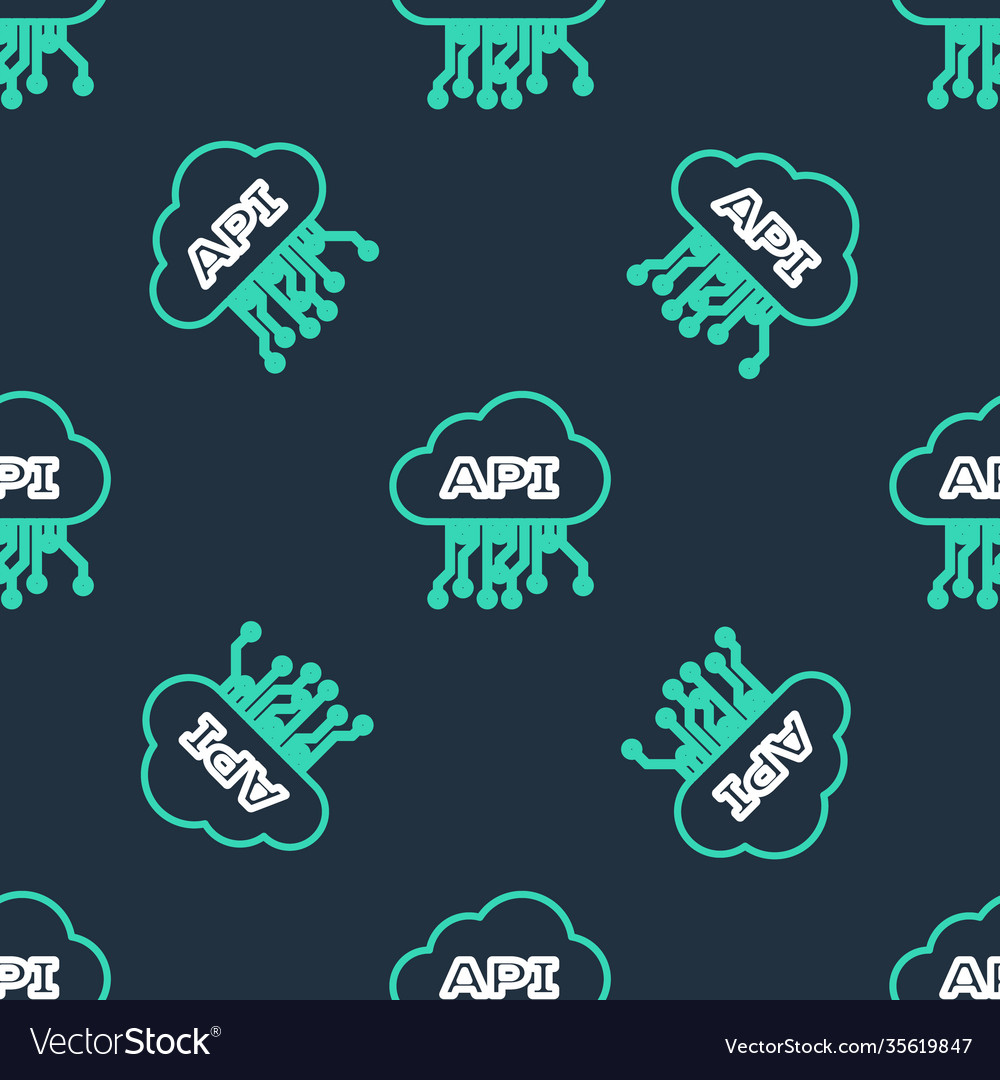 Line cloud api interface icon isolated seamless vector image Line cloud api interface icon isolated seamless