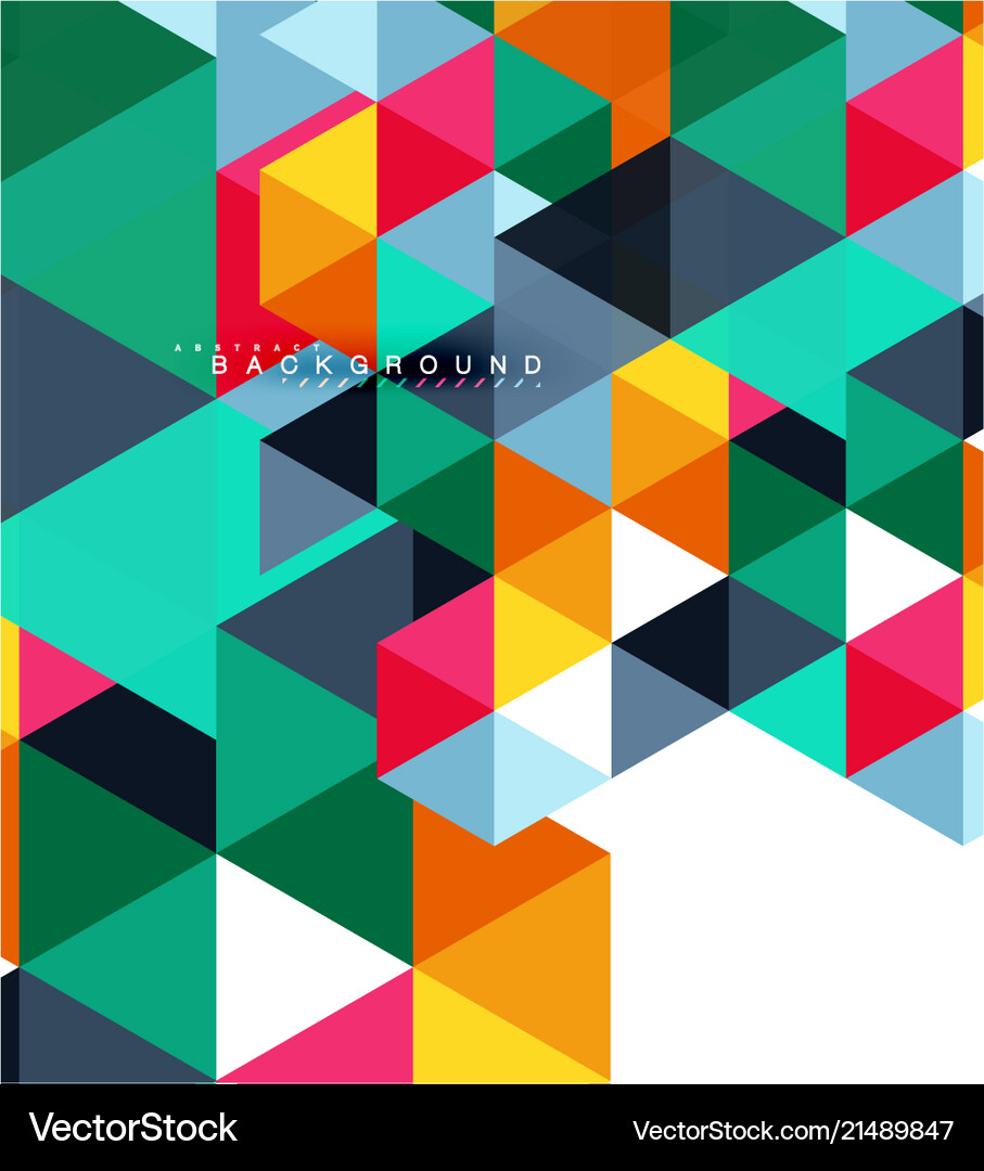 Multicolored triangles abstract background mosaic Vector Image