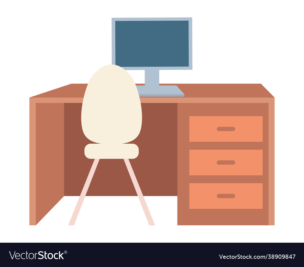 Office desk with computer
