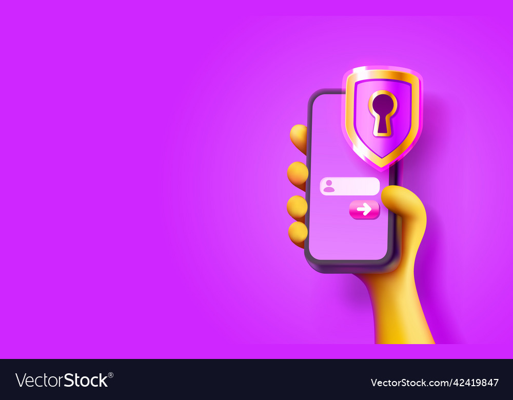 Protection unlock app secure password login web vector image Protection unlock app secure password login web